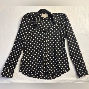 Banana Republic Black and White Polka Dot Shirt